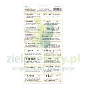 Naklejki papierowe Mintay Art Journal - Dictionary Words Happy