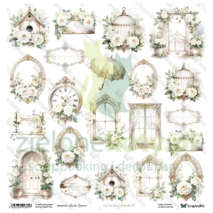 Papier do scrapbookingu 30x30 ScrapAndMe dodatki do wycinania Elementy 12 okna ramki
