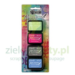 Tusz Ranger Archival Dylusions Mini Ink Pad kit #7 zestaw 4szt zielony różowy szary niebieski