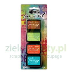 Tusz Ranger Archival Dylusions Mini Ink Pad kit #8 zestaw 4szt brązowy zielony pomarańczowy niebieski