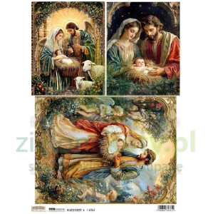 Papier ryżowy A4 ScrapLove Boże Narodzenie 4 Święta Rodzina