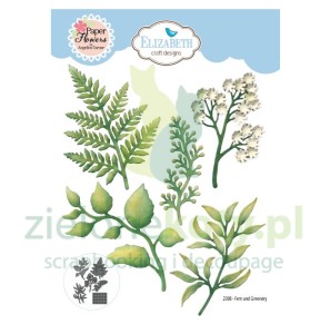 Wykrojnik Elizabeth Paper flowers Fern and Greenery paproć gałązka