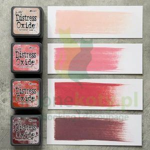 Tusz Distress Mini Oxide Pads #13 zestaw 4 szt. różowy czerwony