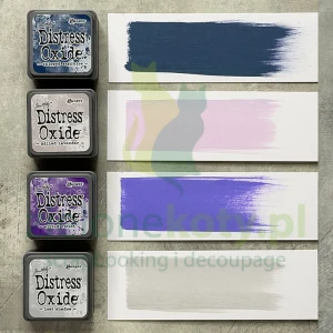 Tusz Distress Mini Oxide Pads #17 zestaw 4 szt. fioletowy, różowy, niebieski