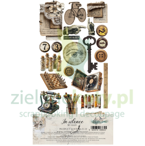 Zestaw papierów 15x30 Alchemy Of Art dodatki do wycinania In Silence W ciszy