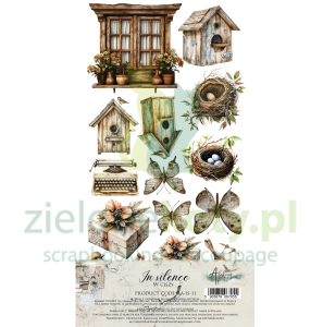Zestaw papierów 15x30 Alchemy Of Art dodatki do wycinania In Silence W ciszy