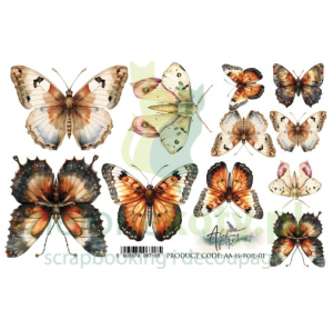 Folia transparentna Arkusz z dodatkami A5 Alchemy of Art In Silence motyle