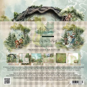 Zestaw papierów do scrapbookingu 20x20  Alchemy Of Art Friends of the Forest Przyjaciele lasu