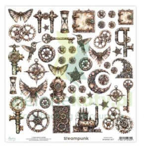Papier do scrapbookingu 30x30 Mintay dodatki do wycinania Elementy Steampunk