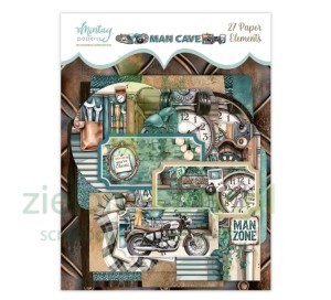 Zestaw dodatków Die Cuts Mintay Man Cave  papierowe koperty i tagi 27 szt.