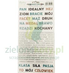 Naklejki papierowe Mintay Man Cave napisy