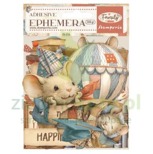 Dodatki papierowe die-cuts Stamperia Ephemera Family samoprzylepne 