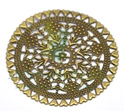 Metalowy ornament okrągły  6cm / 3szt. brąz