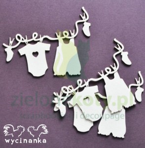 Wycinanka Wycinanka DLA MALUCHÓW ubranka na sznurku 3szt. x