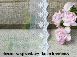Koronka haft na tiulu 4cm ecru