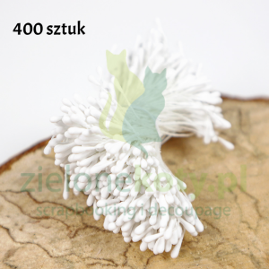 Pręciki środki do kwiatków matowe 400 sztuk białe x