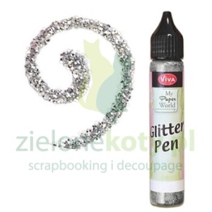 Konturówka brokatowa Viva German Glitter Pen silver srebrna