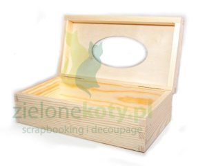 Pudełko drewniane na chusteczki / chustecznik prostokątny otwierany z magnesem
